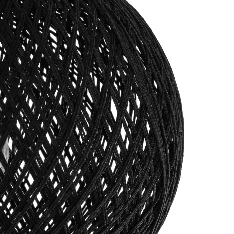 GloboStar® CORDER 203-0271 Μοντέρνο Φωτιστικό Οροφής Μπάλα Μονόφωτο 1 x E27 IP20 Μαύρο Σχοίνι - Μ25 x Π25 x Υ25cm