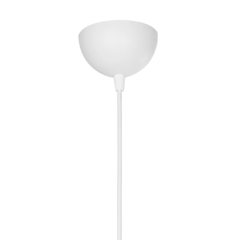 GloboStar® LEVEL 203-0275 Μοντέρνο Κρεμαστό Φωτιστικό Καπέλο Μονόφωτο 1 x E27 IP20 Λευκό Διάτρητο Ύφασμα - Μ38 x Π38 x Υ30cm