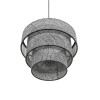GloboStar® LEVEL 203-0276 Μοντέρνο Κρεμαστό Φωτιστικό Καπέλο Μονόφωτο 1 x E27 IP20 Γκρι Διάτρητο Ύφασμα - Μ38 x Π38 x Υ30cm
