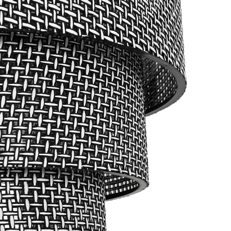 GloboStar® LEVEL 203-0276 Μοντέρνο Κρεμαστό Φωτιστικό Καπέλο Μονόφωτο 1 x E27 IP20 Γκρι Διάτρητο Ύφασμα - Μ38 x Π38 x Υ30cm