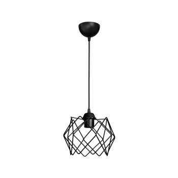 GLOBOSTAR® VORTEX 203-0277 Μοντέρνο Κρεμαστό Φωτιστικό Οροφής με Ντουί 1 x E27 AC 220-240V IP20 - Μαύρο - Μ23.5 x Π23.5 x Υ20cm