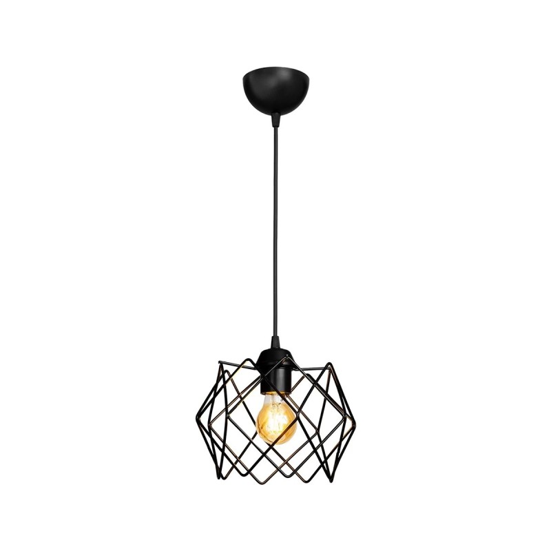 GLOBOSTAR® VORTEX 203-0277 Μοντέρνο Κρεμαστό Φωτιστικό Οροφής με Ντουί 1 x E27 AC 220-240V IP20 - Μαύρο - Μ23.5 x Π23.5 x Υ20cm