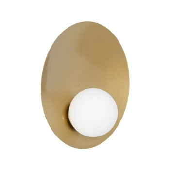 GLOBOSTAR® PLATO 203-0278 Vintage Φωτιστικό Τοίχου - Απλίκα με Ντουί 1 x E14 AC 220-240V IP20 - Χρυσό & Λευκό - M40 x Π19 x Υ40cm