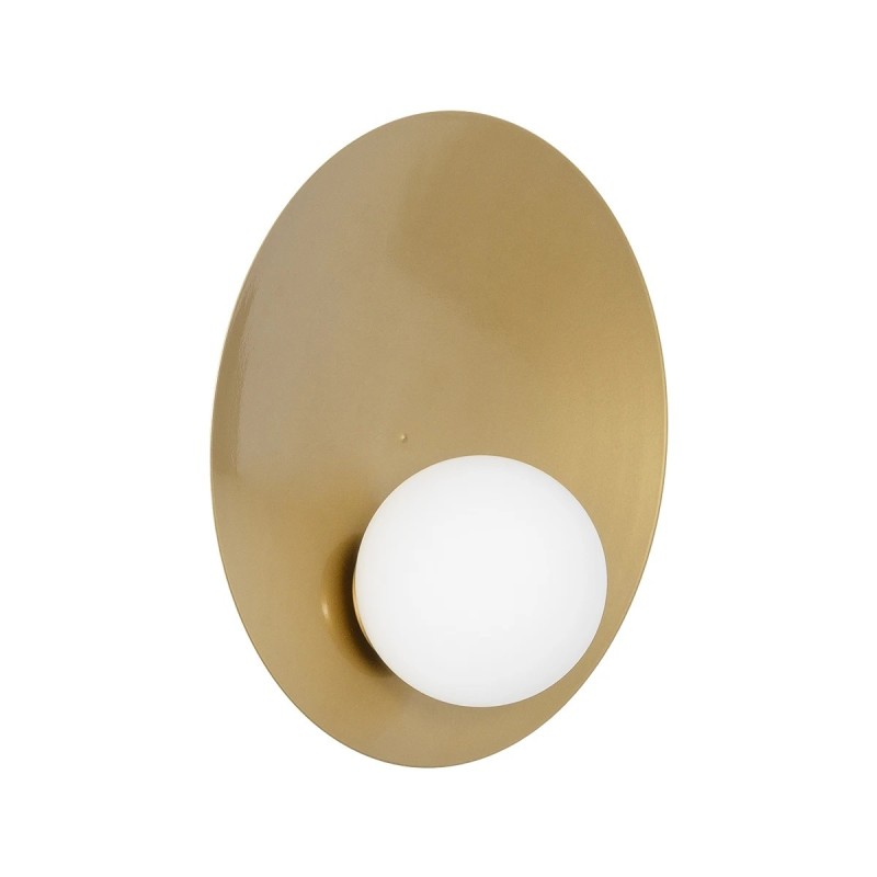 GLOBOSTAR® PLATO 203-0278 Vintage Φωτιστικό Τοίχου - Απλίκα με Ντουί 1 x E14 AC 220-240V IP20 - Χρυσό & Λευκό - M40 x Π19 x Υ40cm