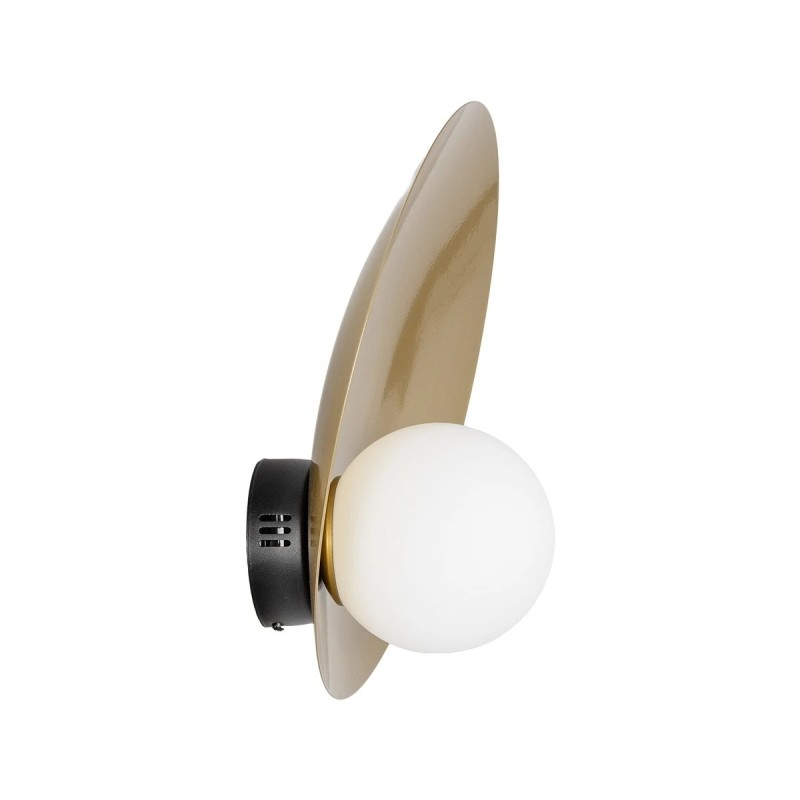 GLOBOSTAR® PLATO 203-0278 Vintage Φωτιστικό Τοίχου - Απλίκα με Ντουί 1 x E14 AC 220-240V IP20 - Χρυσό & Λευκό - M40 x Π19 x Υ40cm