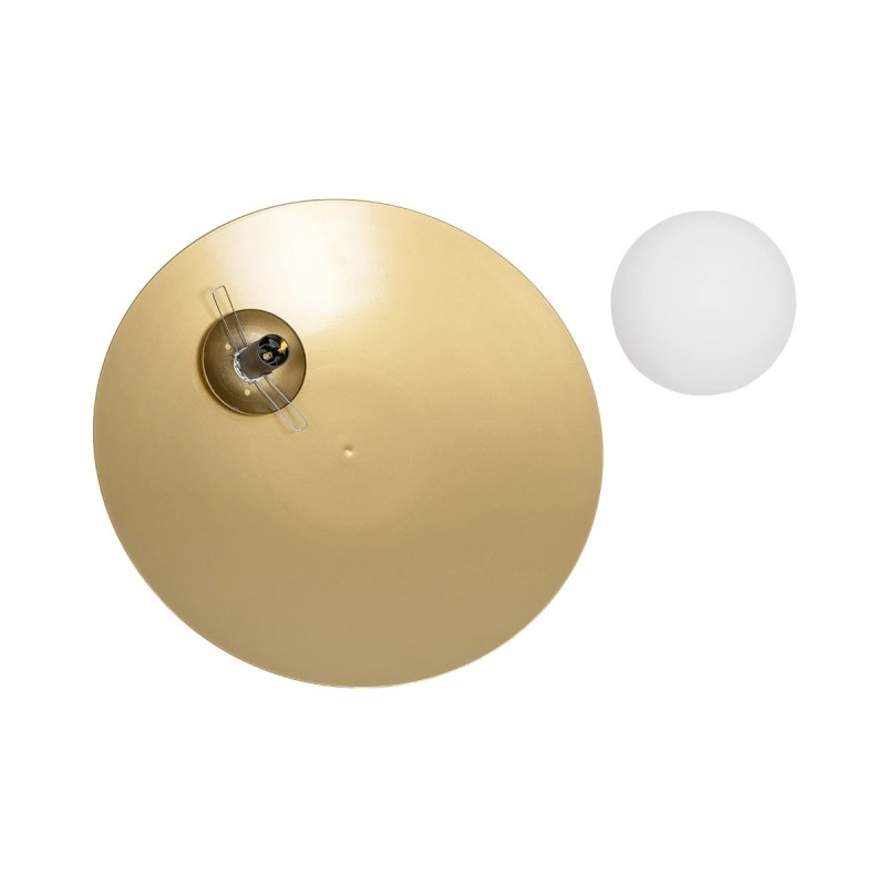 GLOBOSTAR® PLATO 203-0278 Vintage Φωτιστικό Τοίχου - Απλίκα με Ντουί 1 x E14 AC 220-240V IP20 - Χρυσό & Λευκό - M40 x Π19 x Υ40cm