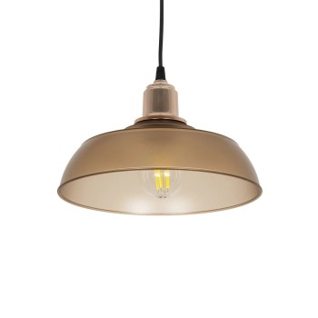 GLOBOSTAR® LOAN 203-0285 Μοντέρνο Κρεμαστό Φωτιστικό Οροφής με Ντουί 1 x E27 AC 220-240V IP20 - Καφέ & Μπρονζέ - Μ25.5 x Π25.5 x Υ17cm