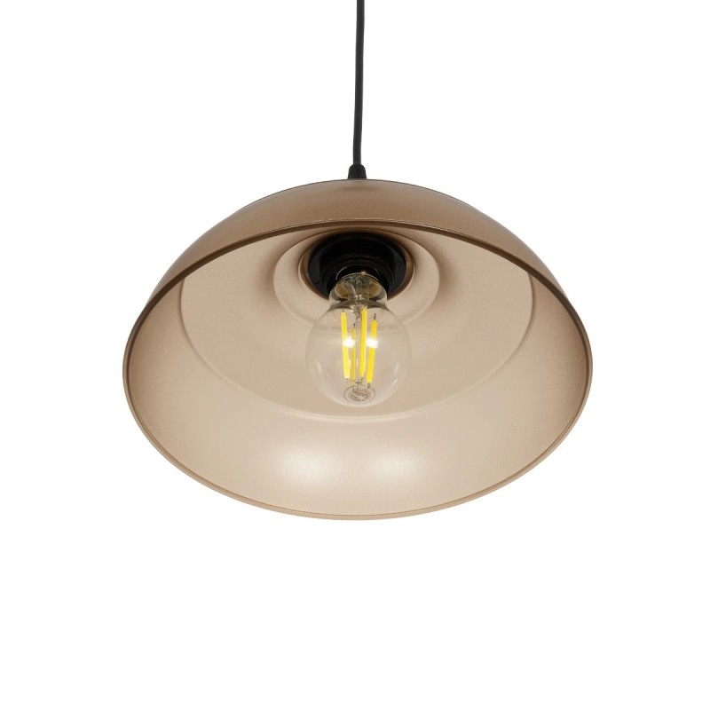 GLOBOSTAR® LOAN 203-0285 Μοντέρνο Κρεμαστό Φωτιστικό Οροφής με Ντουί 1 x E27 AC 220-240V IP20 - Καφέ & Μπρονζέ - Μ25.5 x Π25.5 x Υ17cm