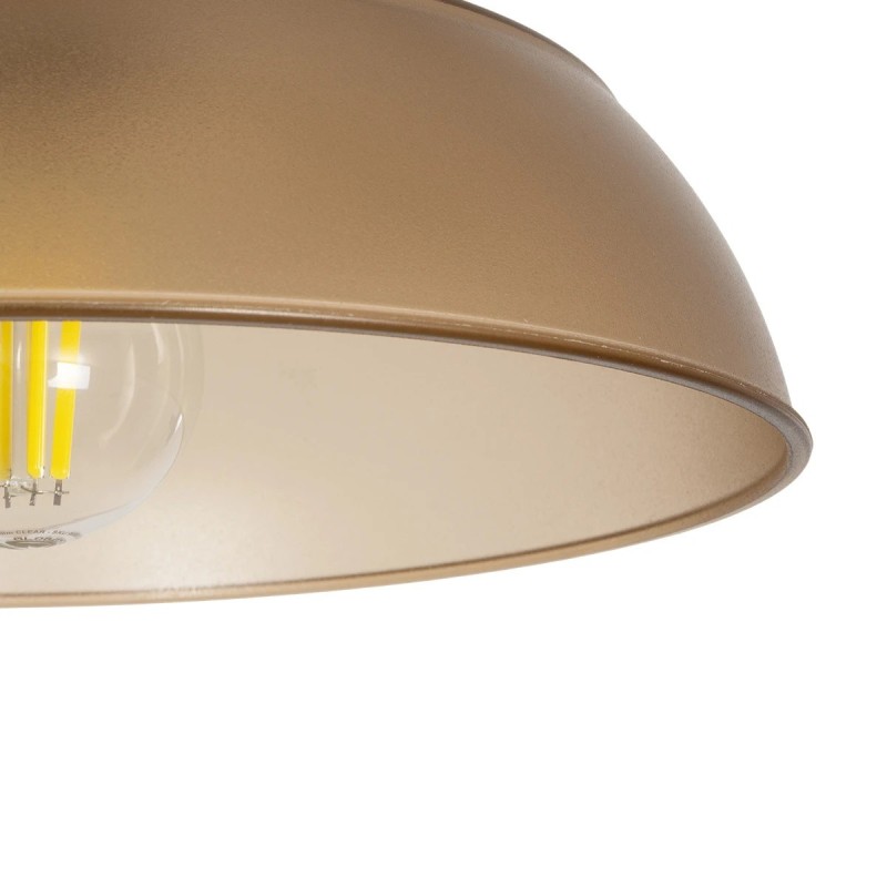 GLOBOSTAR® LOAN 203-0285 Μοντέρνο Κρεμαστό Φωτιστικό Οροφής με Ντουί 1 x E27 AC 220-240V IP20 - Καφέ & Μπρονζέ - Μ25.5 x Π25.5 x Υ17cm