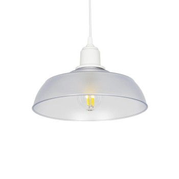 GLOBOSTAR® LOAN 203-0286 Μοντέρνο Κρεμαστό Φωτιστικό Οροφής με Ντουί 1 x E27 AC 220-240V IP20 - Λευκό Δίαφανο - Μ25.5 x Π25.5 x Υ17cm