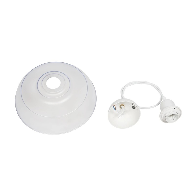 GLOBOSTAR® LOAN 203-0286 Μοντέρνο Κρεμαστό Φωτιστικό Οροφής με Ντουί 1 x E27 AC 220-240V IP20 - Λευκό Δίαφανο - Μ25.5 x Π25.5 x Υ17cm