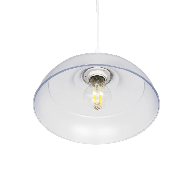 GLOBOSTAR® LOAN 203-0286 Μοντέρνο Κρεμαστό Φωτιστικό Οροφής με Ντουί 1 x E27 AC 220-240V IP20 - Λευκό Δίαφανο - Μ25.5 x Π25.5 x Υ17cm