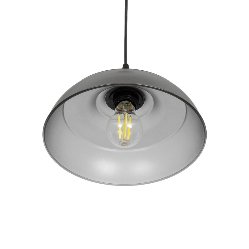 GLOBOSTAR® LOAN 203-0287 Μοντέρνο Κρεμαστό Φωτιστικό Οροφής με Ντουί 1 x E27 AC 220-240V IP20 - Γκρι Δίαφανο - Μ25.5 x Π25.5 x Υ17cm