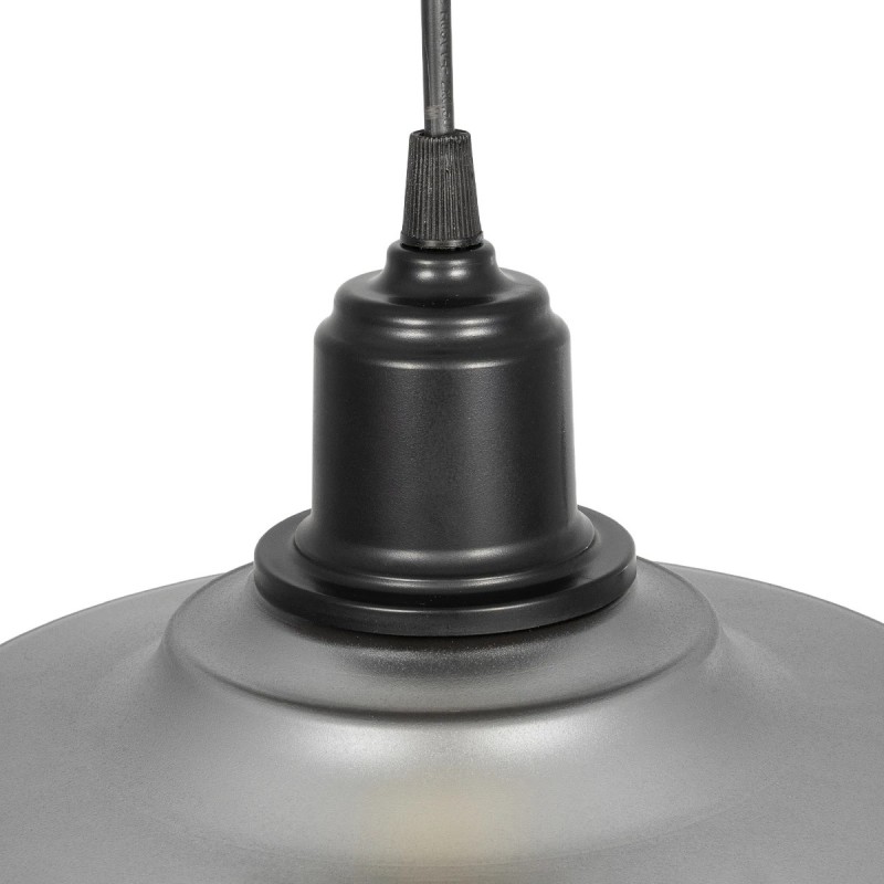 GLOBOSTAR® LOAN 203-0287 Μοντέρνο Κρεμαστό Φωτιστικό Οροφής με Ντουί 1 x E27 AC 220-240V IP20 - Γκρι Δίαφανο - Μ25.5 x Π25.5 x Υ17cm