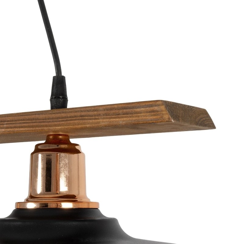 GLOBOSTAR® LOAN 203-0290 Μοντέρνο Κρεμαστό Φωτιστικό Οροφής με Ντουί 2 x E27 AC 220-240V IP20 - Μαύρο & Μπρονζέ - Μ70 x Π25.5 x Υ19cm