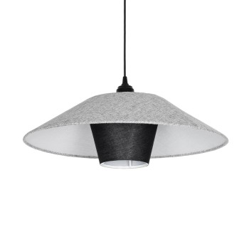 GLOBOSTAR® STORM 203-0292 Μοντέρνο Κρεμαστό Φωτιστικό Οροφής με Ντουί 1 x E27 AC 220-240V IP20 - Μαύρο & Γκρί  - Μ50 x Π50 x Υ24cm