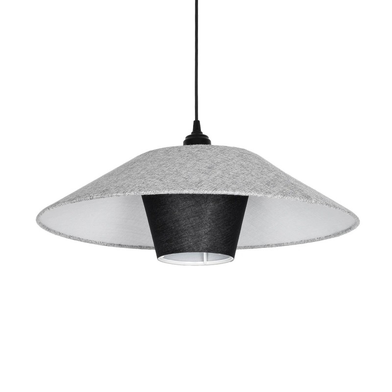 GLOBOSTAR® STORM 203-0292 Μοντέρνο Κρεμαστό Φωτιστικό Οροφής με Ντουί 1 x E27 AC 220-240V IP20 - Μαύρο & Γκρί  - Μ50 x Π50 x Υ24cm