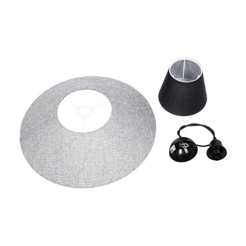 GLOBOSTAR® STORM 203-0292 Μοντέρνο Κρεμαστό Φωτιστικό Οροφής με Ντουί 1 x E27 AC 220-240V IP20 - Μαύρο & Γκρί  - Μ50 x Π50 x Υ24cm