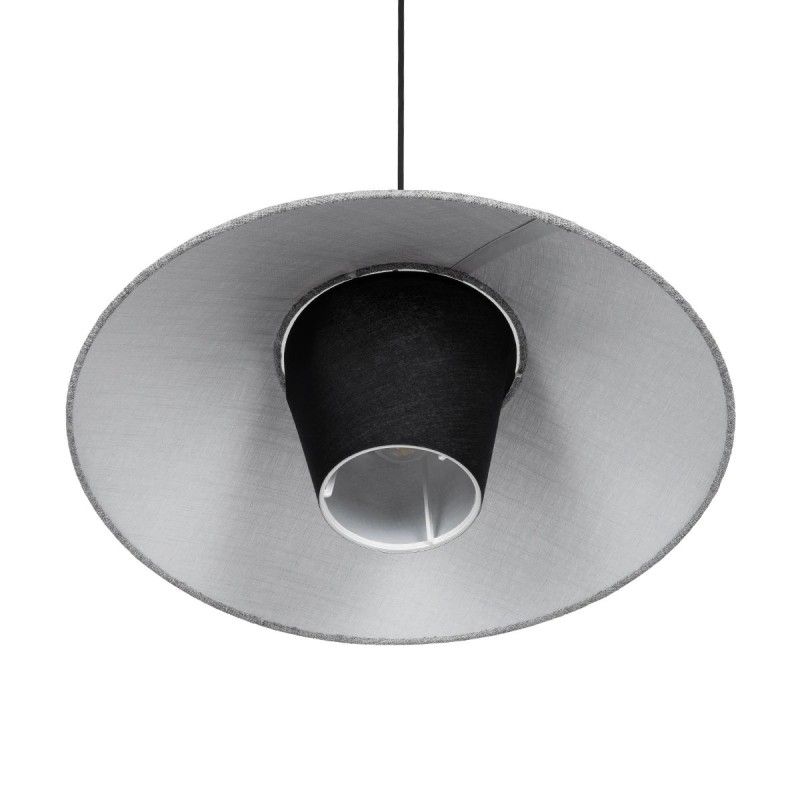 GLOBOSTAR® STORM 203-0292 Μοντέρνο Κρεμαστό Φωτιστικό Οροφής με Ντουί 1 x E27 AC 220-240V IP20 - Μαύρο & Γκρί  - Μ50 x Π50 x Υ24cm