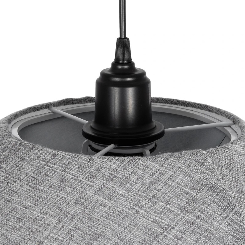 GLOBOSTAR® STORM 203-0292 Μοντέρνο Κρεμαστό Φωτιστικό Οροφής με Ντουί 1 x E27 AC 220-240V IP20 - Μαύρο & Γκρί  - Μ50 x Π50 x Υ24cm