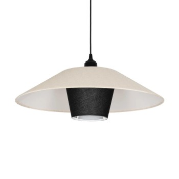 GLOBOSTAR® STORM 203-0293 Μοντέρνο Κρεμαστό Φωτιστικό Οροφής με Ντουί 1 x E27 AC 220-240V IP20 - Μαύρο &  Λευκό - Μ50 x Π50 x Υ24cm