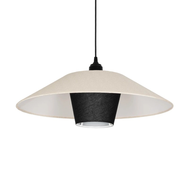 GLOBOSTAR® STORM 203-0293 Μοντέρνο Κρεμαστό Φωτιστικό Οροφής με Ντουί 1 x E27 AC 220-240V IP20 - Μαύρο &  Λευκό - Μ50 x Π50 x Υ24cm