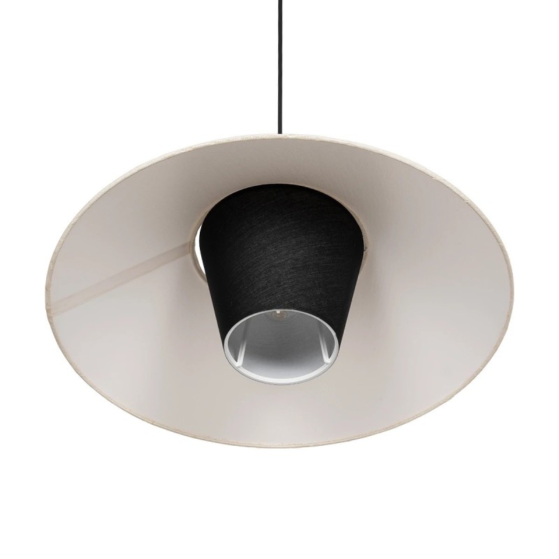 GLOBOSTAR® STORM 203-0293 Μοντέρνο Κρεμαστό Φωτιστικό Οροφής με Ντουί 1 x E27 AC 220-240V IP20 - Μαύρο &  Λευκό - Μ50 x Π50 x Υ24cm