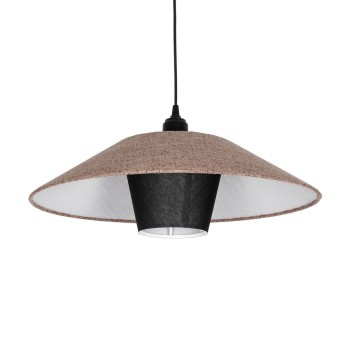 GLOBOSTAR® STORM 203-0294 Μοντέρνο Κρεμαστό Φωτιστικό Οροφής με Ντουί 1 x E27 AC 220-240V IP20 - Μαύρο &  Μπεζ - Μ50 x Π50 x Υ24cm