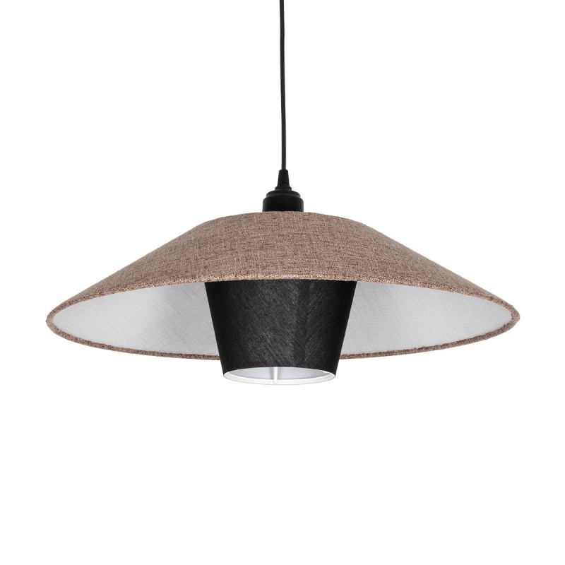 GLOBOSTAR® STORM 203-0294 Μοντέρνο Κρεμαστό Φωτιστικό Οροφής με Ντουί 1 x E27 AC 220-240V IP20 - Μαύρο &  Μπεζ - Μ50 x Π50 x Υ24cm