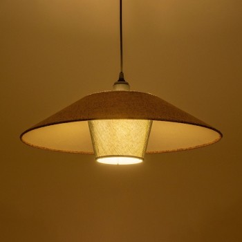 GLOBOSTAR® STORM 203-0294 Μοντέρνο Κρεμαστό Φωτιστικό Οροφής με Ντουί 1 x E27 AC 220-240V IP20 - Μαύρο &  Μπεζ - Μ50 x Π50 x Υ24cm