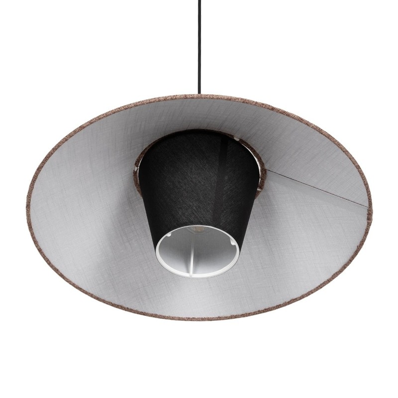 GLOBOSTAR® STORM 203-0294 Μοντέρνο Κρεμαστό Φωτιστικό Οροφής με Ντουί 1 x E27 AC 220-240V IP20 - Μαύρο &  Μπεζ - Μ50 x Π50 x Υ24cm