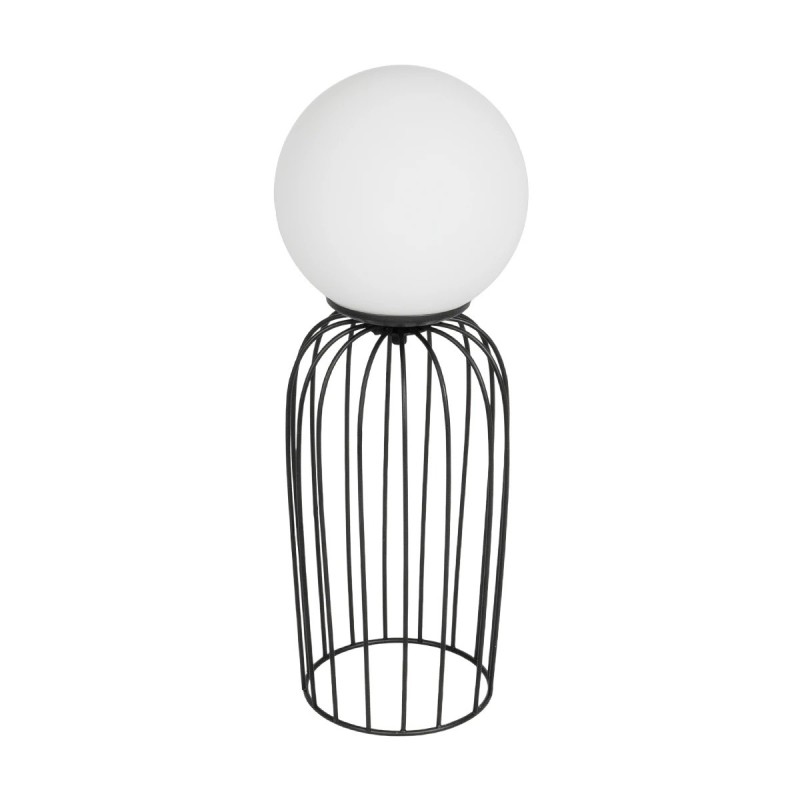 GLOBOSTAR® KAZAF 203-0295 Μοντέρνο Επιτραπέζιο Φωτιστικό Πορτατίφ με Ντουί 1 x E27 AC 220-240V IP20 - Μαύρο & Λευκό - Μ16 x Π16 x Υ40cm