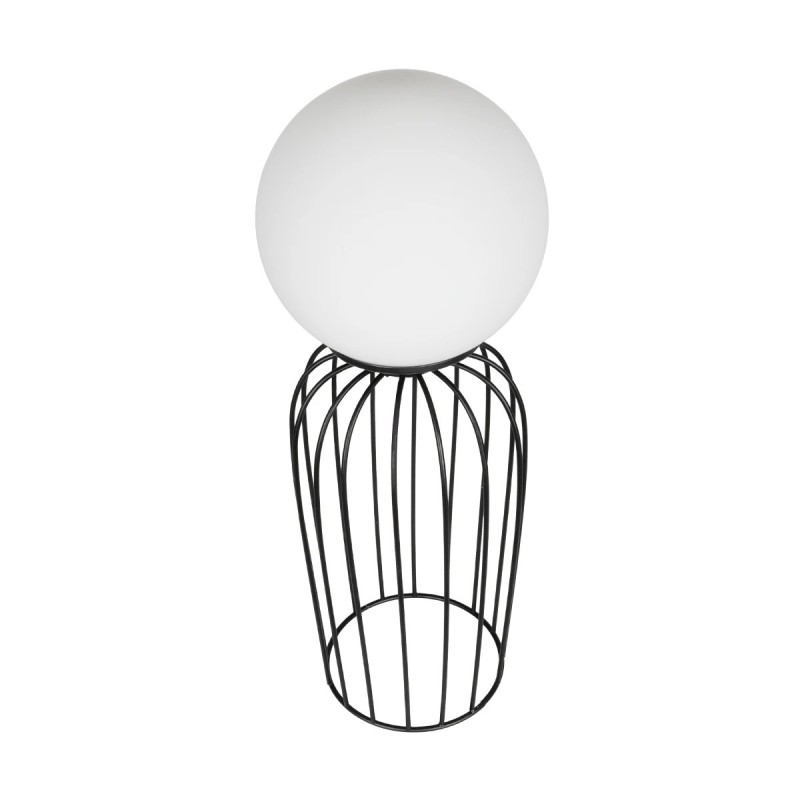 GLOBOSTAR® KAZAF 203-0295 Μοντέρνο Επιτραπέζιο Φωτιστικό Πορτατίφ με Ντουί 1 x E27 AC 220-240V IP20 - Μαύρο & Λευκό - Μ16 x Π16 x Υ40cm