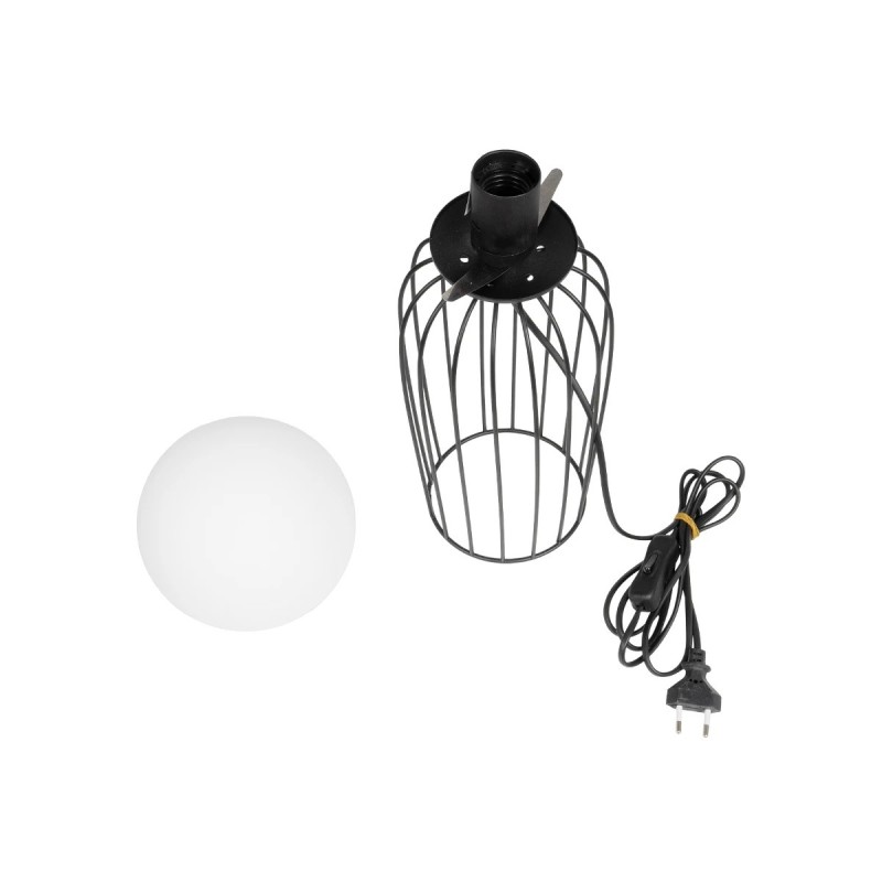 GLOBOSTAR® KAZAF 203-0295 Μοντέρνο Επιτραπέζιο Φωτιστικό Πορτατίφ με Ντουί 1 x E27 AC 220-240V IP20 - Μαύρο & Λευκό - Μ16 x Π16 x Υ40cm