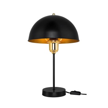 GLOBOSTAR® GAZETA 203-0299 Μοντέρνο Επιτραπέζιο Φωτιστικό Πορτατίφ με Ντουί 1 x E27 AC 220-240V IP20 - Μαύρο & Μπρονζέ - Μ25 x Π25 x Υ39cm