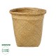 GloboStar® Artificial Garden CECILIA 20344 Διακοσμητικό Ψάθινο Καλάθι - Κασπώ Γλάστρα - Flower Pot Μπεζ Φ30cm x Υ30cm