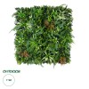 GloboStar® Artificial Garden JUNGLE FERN 20351 Τεχνητό Διακοσμητικό Πάνελ Φυλλωσιάς - Κάθετος Κήπος σύνθεση Ζούγκλα Φτέρης Μ100 x Π100 x Υ20cm