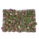 GloboStar® Artificial Garden ROSES STORY 20357 Τεχνητό Διακοσμητικό Πάνελ Λουλουδιών - Κάθετος Κήπος σύνθεση Βυσσινί Τριαντάφυλλα Μ40 x Π60 x Υ15cm