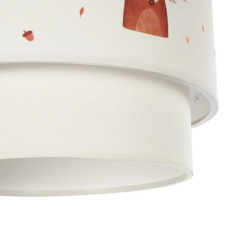 GloboStar® OWL 204-0001 Παιδικό Κρεμαστό Φωτιστικό Φιγούρα Μονόφωτο 1 x E27 IP20 Λευκό Ύφασμα - Μ30 x Π30 x Υ70cm