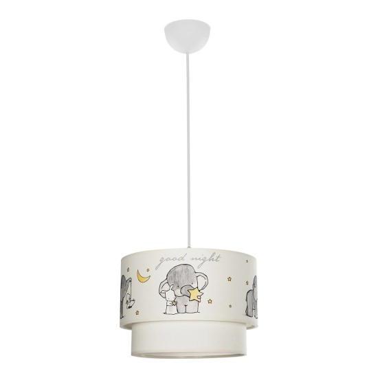 GloboStar® ELEPHANT 204-0002 Παιδικό Κρεμαστό Φωτιστικό Φιγούρα Μονόφωτο 1 x E27 IP20 Λευκό Ύφασμα - Μ30 x Π30 x Υ70cm GloboStar® ELEPHANT 204-0002 Παιδικό Κρεμαστό Φωτιστικό Φιγούρα Μονόφωτο 1 x E27 IP20 Λευκό Ύφασμα - Μ30 x Π30 x Υ70cm
