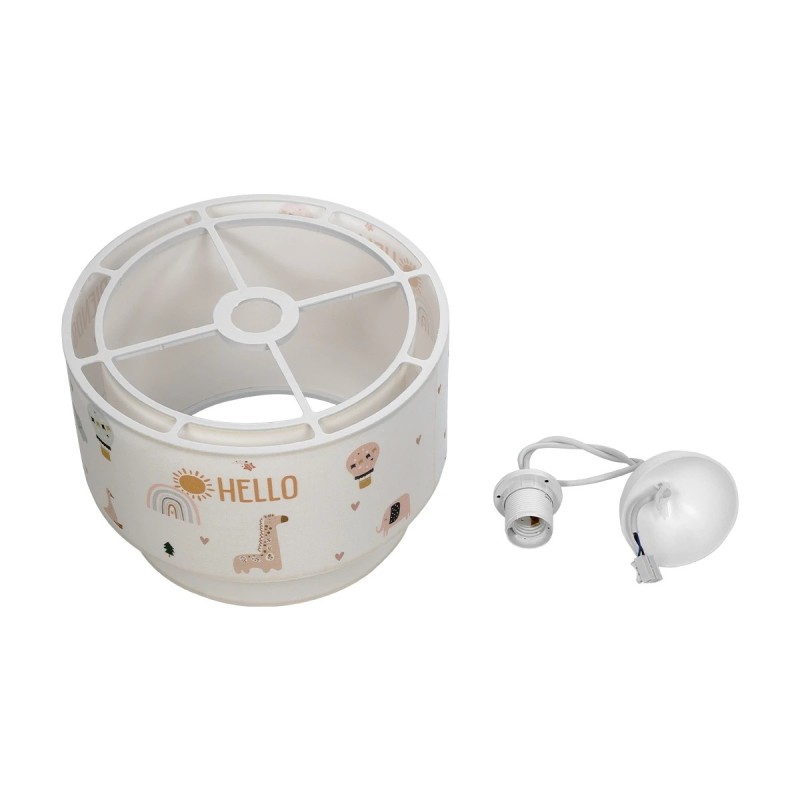 GloboStar® BALLOON 204-0004 Παιδικό Κρεμαστό Φωτιστικό Φιγούρα Μονόφωτο 1 x E27 IP20 Λευκό Ύφασμα - Μ30 x Π30 x Υ70cm