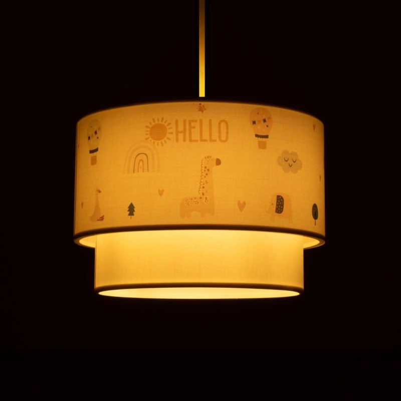 GloboStar® BALLOON 204-0004 Παιδικό Κρεμαστό Φωτιστικό Φιγούρα Μονόφωτο 1 x E27 IP20 Λευκό Ύφασμα - Μ30 x Π30 x Υ70cm