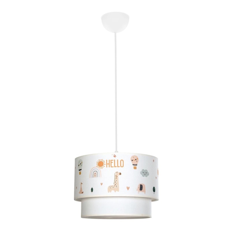 GloboStar® BALLOON 204-0004 Παιδικό Κρεμαστό Φωτιστικό Φιγούρα Μονόφωτο 1 x E27 IP20 Λευκό Ύφασμα - Μ30 x Π30 x Υ70cm