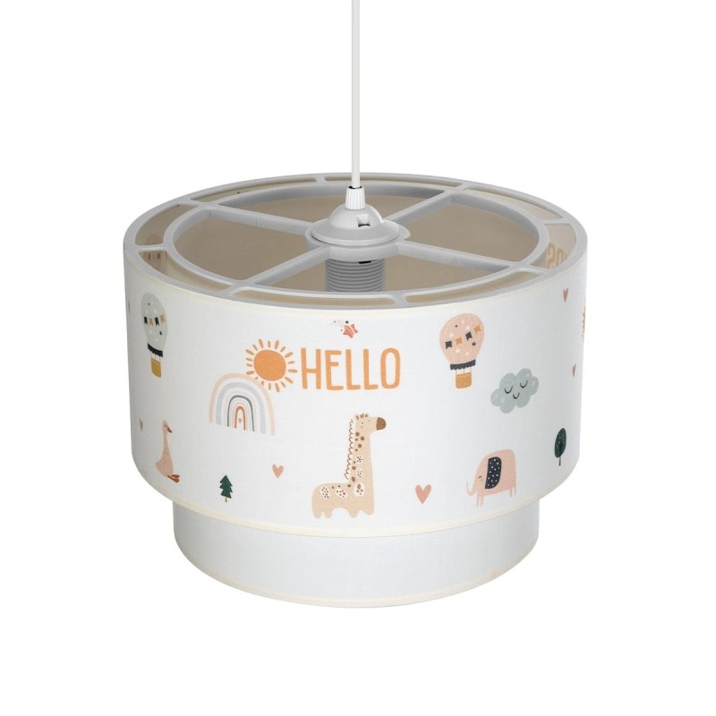 GloboStar® BALLOON 204-0004 Παιδικό Κρεμαστό Φωτιστικό Φιγούρα Μονόφωτο 1 x E27 IP20 Λευκό Ύφασμα - Μ30 x Π30 x Υ70cm