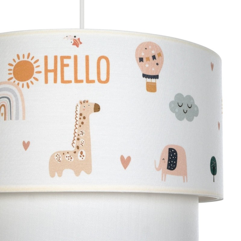 GloboStar® BALLOON 204-0004 Παιδικό Κρεμαστό Φωτιστικό Φιγούρα Μονόφωτο 1 x E27 IP20 Λευκό Ύφασμα - Μ30 x Π30 x Υ70cm