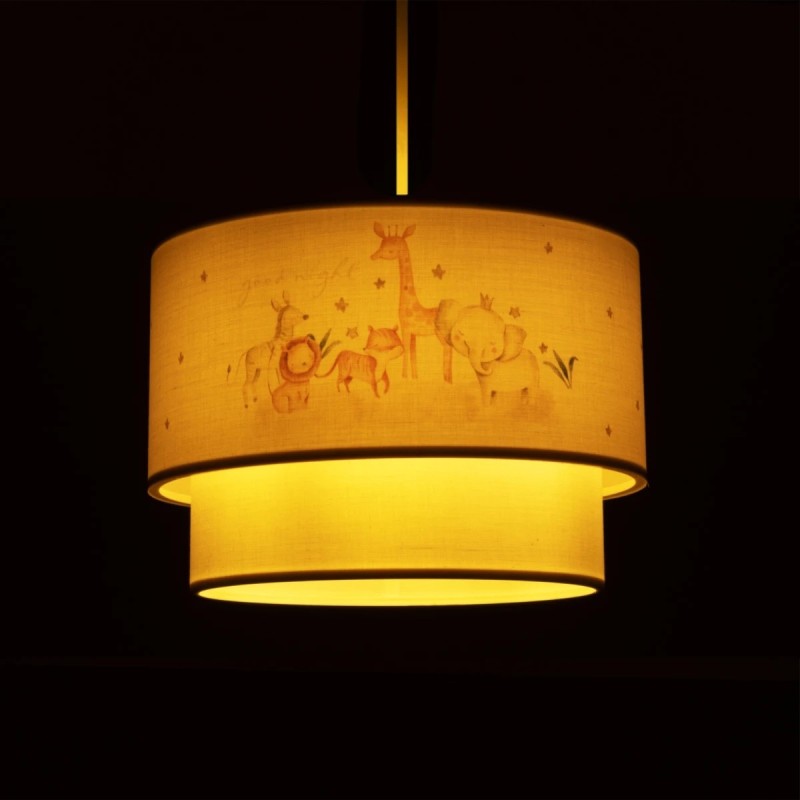 GloboStar® GIRAFFE 204-0007 Παιδικό Κρεμαστό Φωτιστικό Φιγούρα Μονόφωτο 1 x E27 IP20 Λευκό Ύφασμα - Μ30 x Π30 x Υ70cm