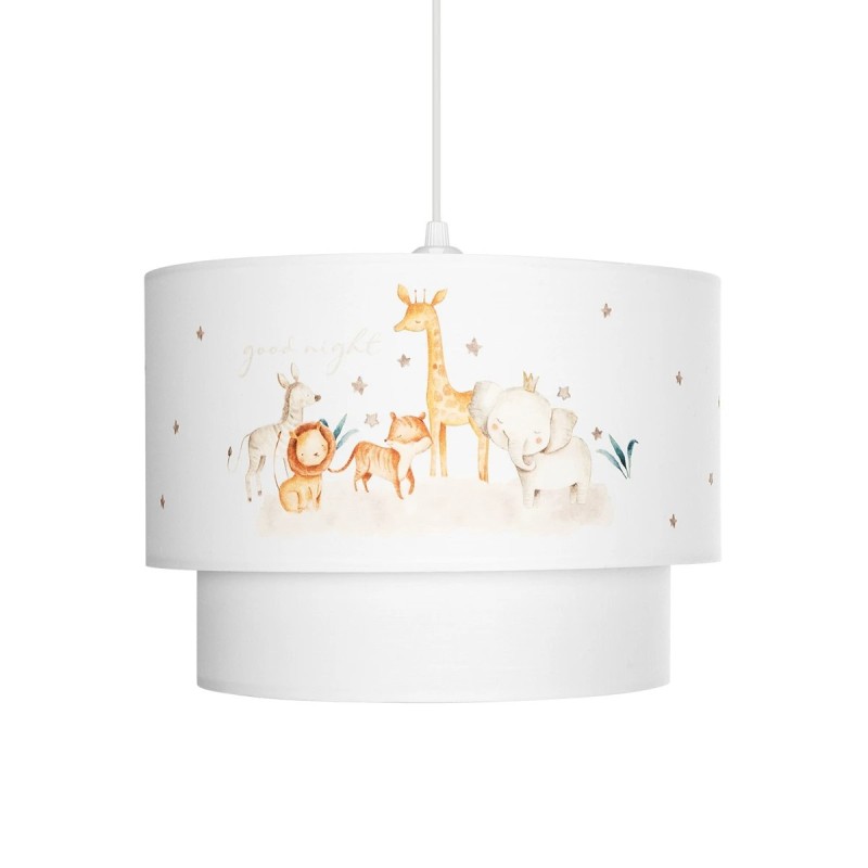 GloboStar® GIRAFFE 204-0007 Παιδικό Κρεμαστό Φωτιστικό Φιγούρα Μονόφωτο 1 x E27 IP20 Λευκό Ύφασμα - Μ30 x Π30 x Υ70cm