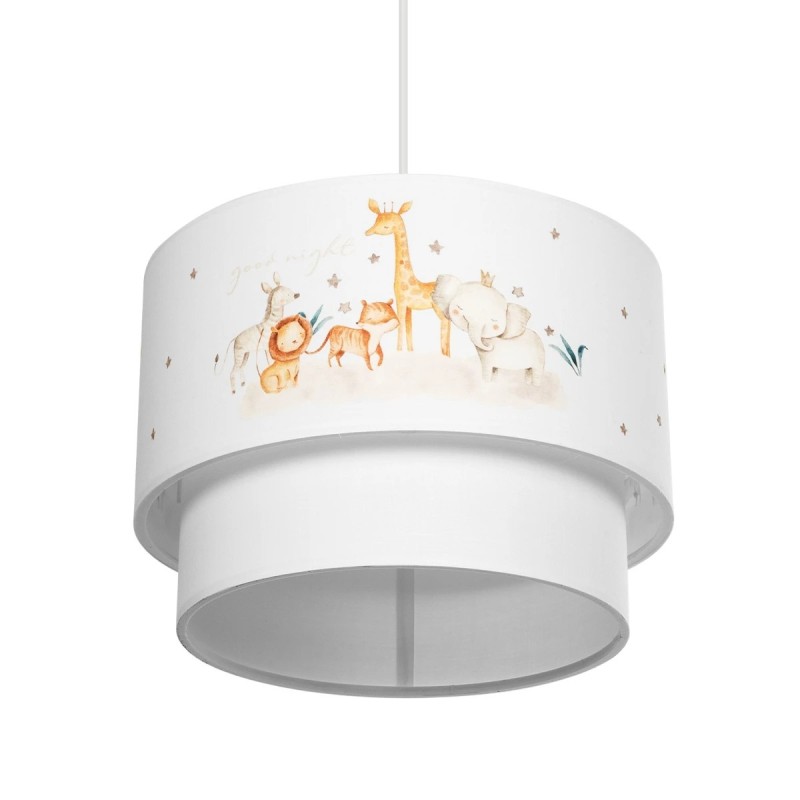 GloboStar® GIRAFFE 204-0007 Παιδικό Κρεμαστό Φωτιστικό Φιγούρα Μονόφωτο 1 x E27 IP20 Λευκό Ύφασμα - Μ30 x Π30 x Υ70cm