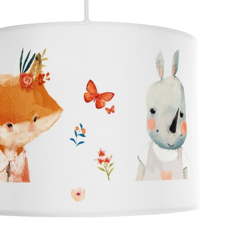 GloboStar® GIRLSCLUB 204-0010 Παιδικό Κρεμαστό Φωτιστικό Φιγούρα Μονόφωτο 1 x E27 IP20 Λευκό Ύφασμα - Μ28 x Π28 x Υ70cm