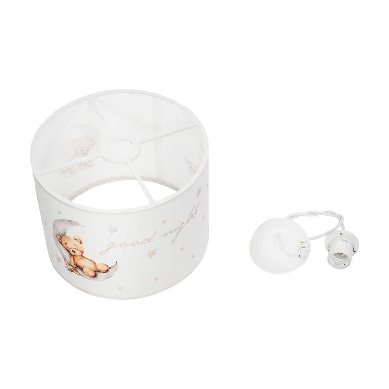 GloboStar® MOON 204-0013 Παιδικό Κρεμαστό Φωτιστικό Φιγούρα Μονόφωτο 1 x E27 IP20 Λευκό Ύφασμα - Μ28 x Π28 x Υ70cm